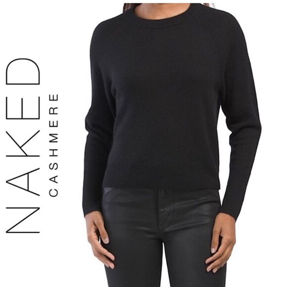 Naked Cashmere Black‎ Raglan Crewneck Sweater Size Medium - Picture 1 of 8